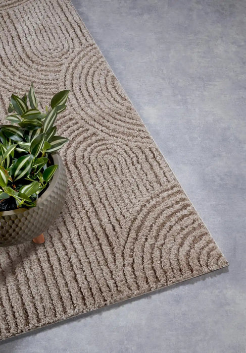 Elle Decoration elle gallery 106090 beige Beige Living Room Geometric Rug.