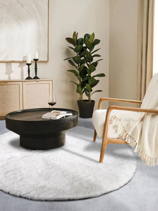 Hanse Home myk 106112 ivory white Ivory Living Room Shaggy Rug.