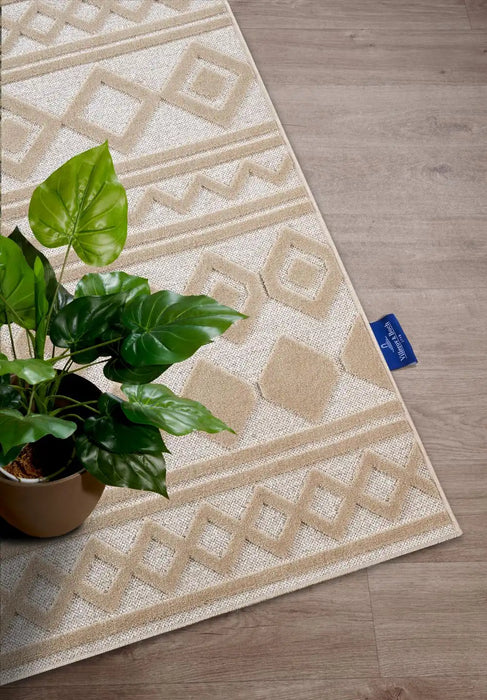 Villeroy and Boch 1879 106137 cream Cream Living Room Geometric Rug.