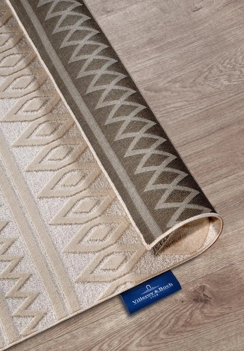 Villeroy and Boch 1879 106137 cream Cream Living Room Geometric Rug.
