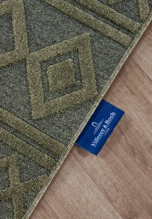 Villeroy and Boch 1879 106140 jungle green Green Living Room Geometric Rug.