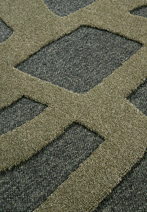 Villeroy and Boch 1879 106141 jungle green Green Living Room Geometric Rug.