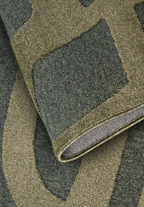 Villeroy and Boch 1879 106141 jungle green Green Living Room Geometric Rug.