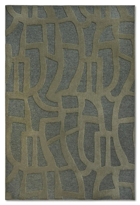 Villeroy and Boch 1879 106141 jungle green Green Living Room Geometric Rug.