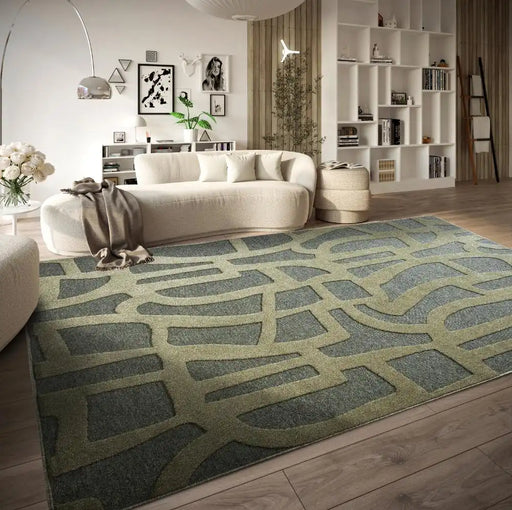 Villeroy and Boch 1879 106141 jungle green Green Living Room Geometric Rug.