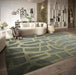 Villeroy and Boch 1879 106141 jungle green Green Living Room Geometric Rug.
