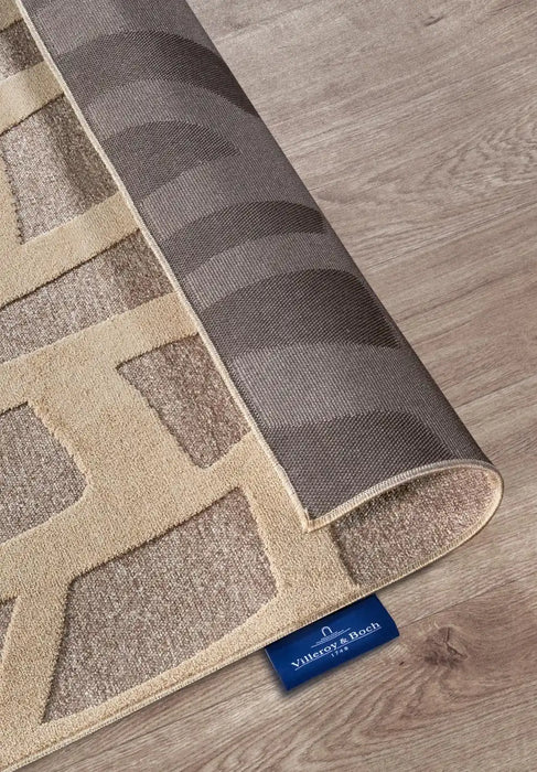 Villeroy and Boch 1879 106142 natural grey beige Grey, Beige Living Room Geometric Rug.