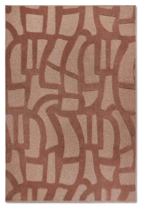Villeroy and Boch 1879 106143 natural copper Orange Living Room Geometric Rug.