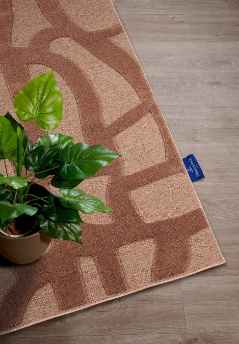 Villeroy and Boch 1879 106143 natural copper Orange Living Room Geometric Rug.