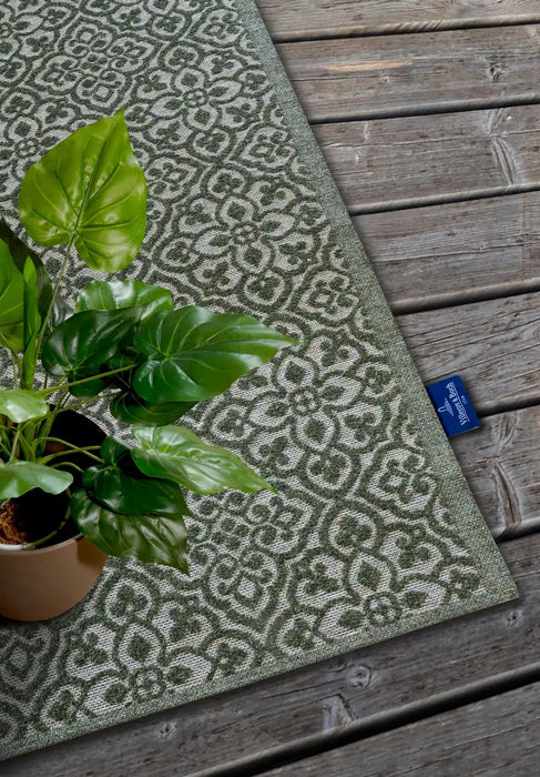 Villeroy and Boch 1883 indoor outdoor 106158 jungle green Green Living Room Washable Rug.