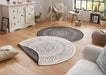 NorthRugs twin reversible circles indoor outdoor 13101 black cream Black, Cream Living Room  Rug.