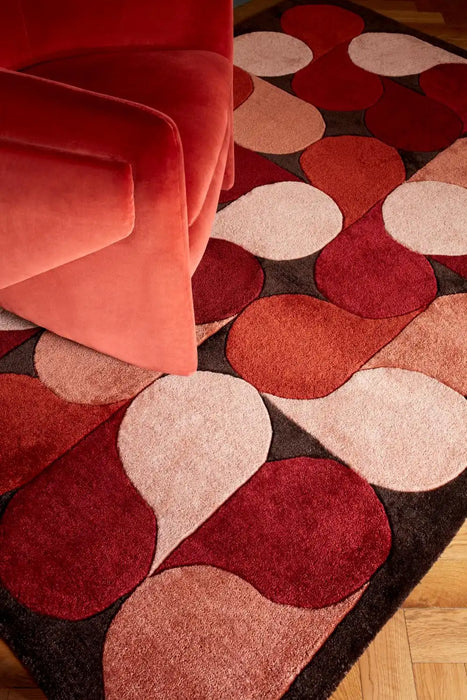 Asiatic romy 14 jive red Multicoloured, Red Living Room Geometric Rug.