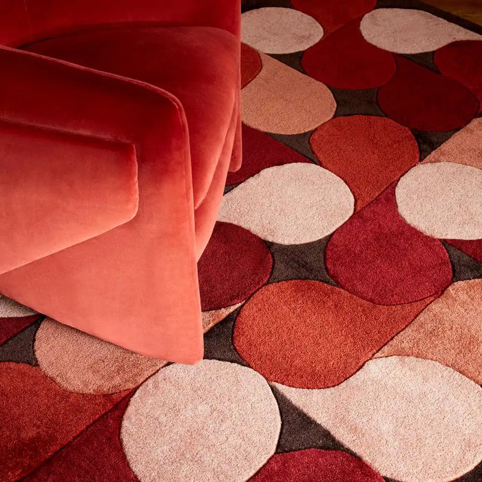 Asiatic romy 14 jive red Multicoloured, Red Living Room Geometric Rug.