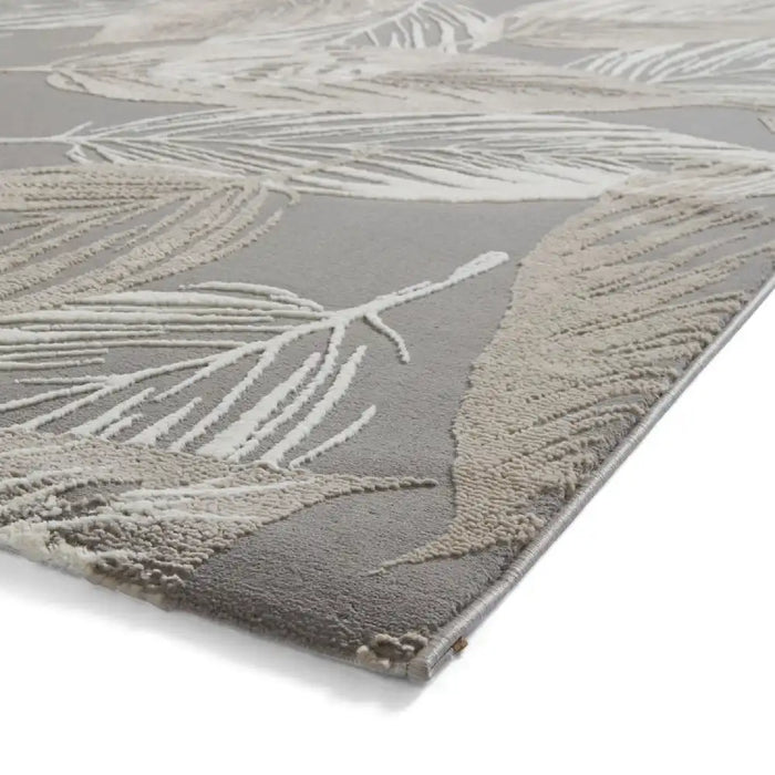 Think Rugs flores by think 1925 grey Grey Living Room Shaggy Rug.
