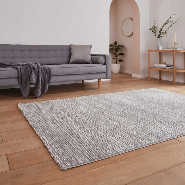 Think Rugs flores by think 1930 grey Grey Living Room Shaggy Rug.