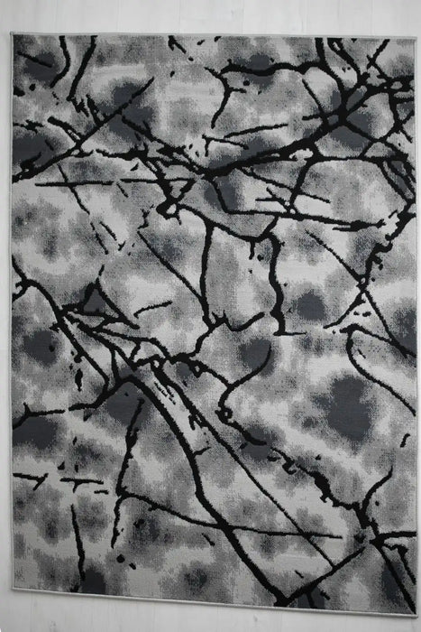 Rug Style balletto 19na anthracite black Black Living Room Geometric Rug.