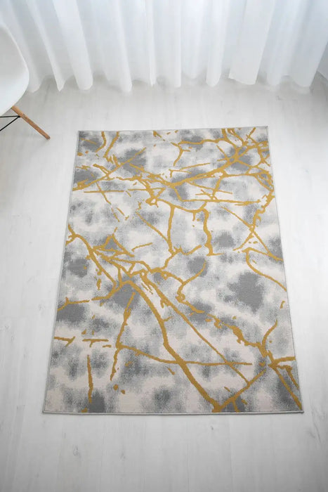 Rug Style balletto 19na beige ochre Yellow, Beige Living Room Geometric Rug.