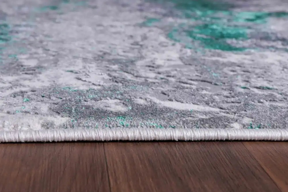 Serdim Rugs emperor 310 aqua Green, Grey Living Room Geometric Rug.