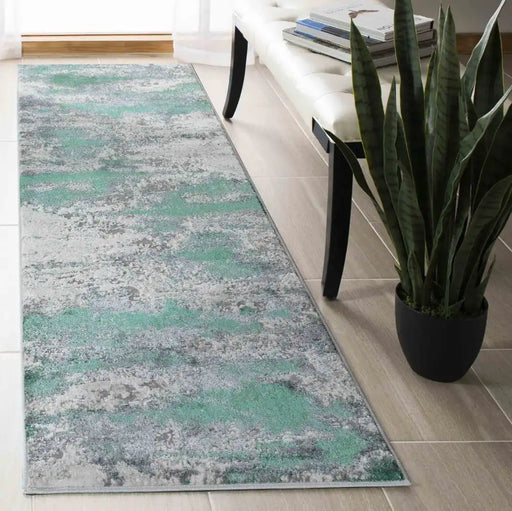 Serdim Rugs emperor 310 aqua Green, Grey Living Room Geometric Rug.