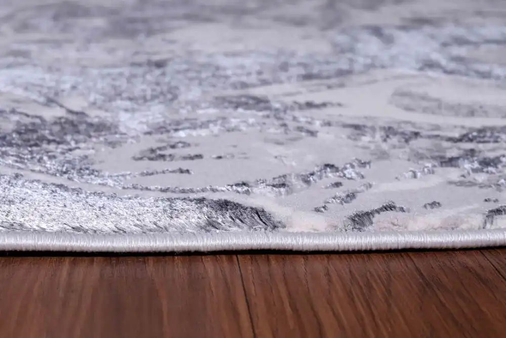 Serdim Rugs emperor 315 solarius silver Grey Living Room Geometric Rug.
