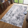 Serdim Rugs emperor 320 stryra silver Grey Living Room Geometric Rug.