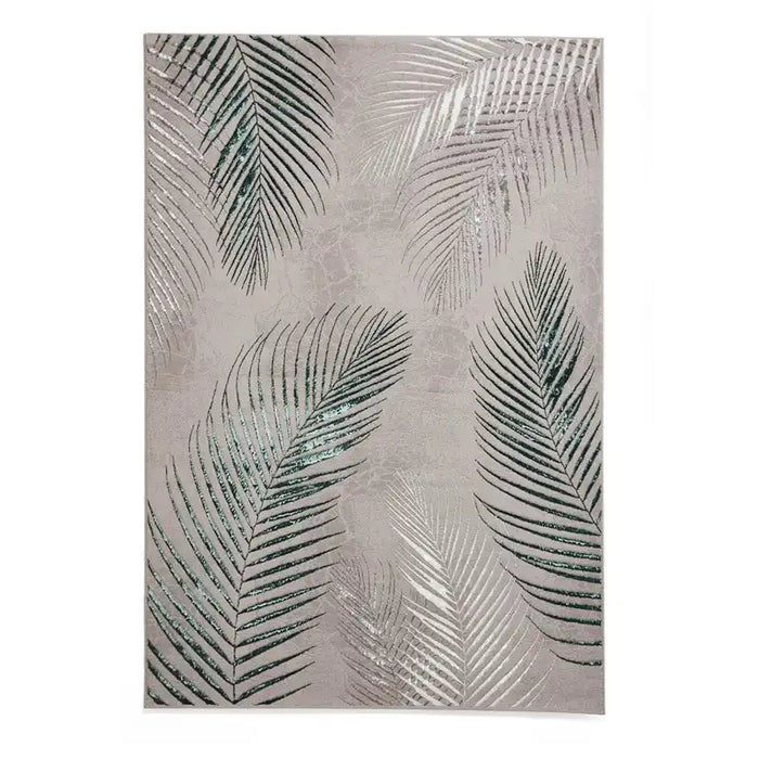 Think Rugs creation 50051 botanical rugs in grey green Green, Grey Living Room Floral Rug.
