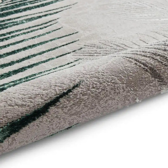 Think Rugs creation 50051 botanical rugs in grey green Green, Grey Living Room Floral Rug.
