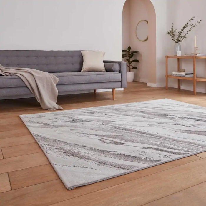 Think Rugs creation 50100 cream beige Grey, Beige, Ivory, Cream Living Room Floral Rug.