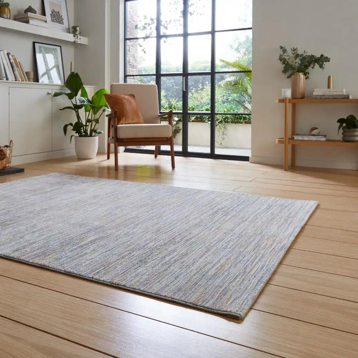 Think Rugs creation 50164 pink blue Blue, Grey, Pink Living Room Floral Rug.