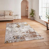 Think Rugs creation 50179 gold beige Yellow, Beige Living Room Floral Rug.