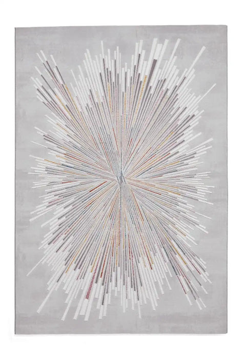 Think Rugs creation 50199 pink blue Grey Living Room Floral Rug.