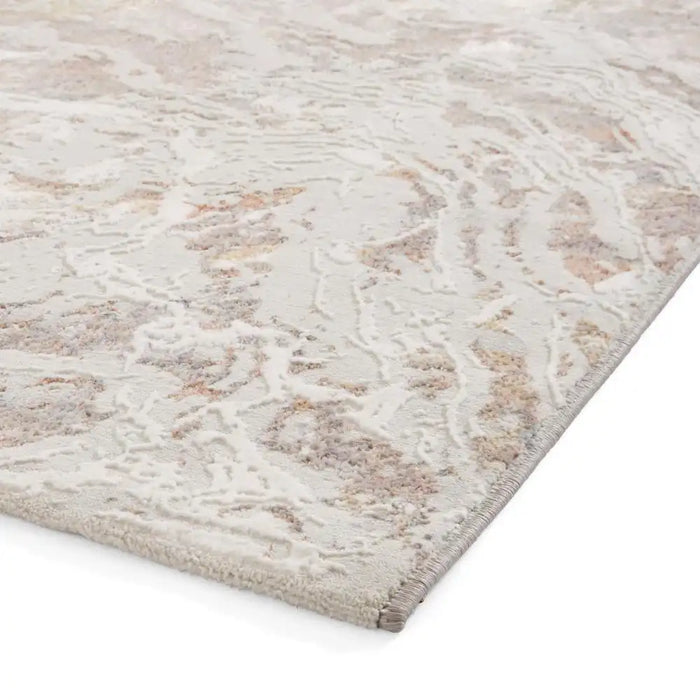 Think Rugs creation 50200 pink blue Ivory, Pink Living Room Floral Rug.