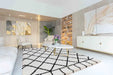 Serdim Rugs marrakesh 510 diamond stone Black, Ivory, Cream Living Room Geometric Rug.