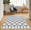 Serdim Rugs marrakesh 510 diamond stone Black, Ivory, Cream Living Room Geometric Rug.