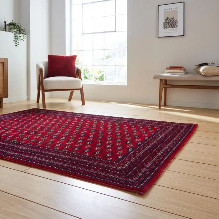 Think Rugs dubai 62096 red Red Living Room  Rug.