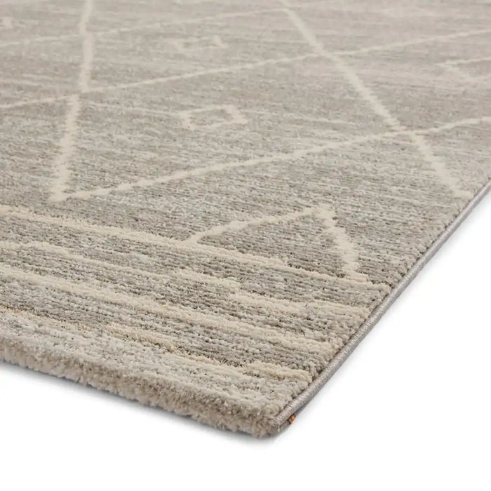 Think Rugs geneva think 62788 silver Grey Living Room Geometric Rug.