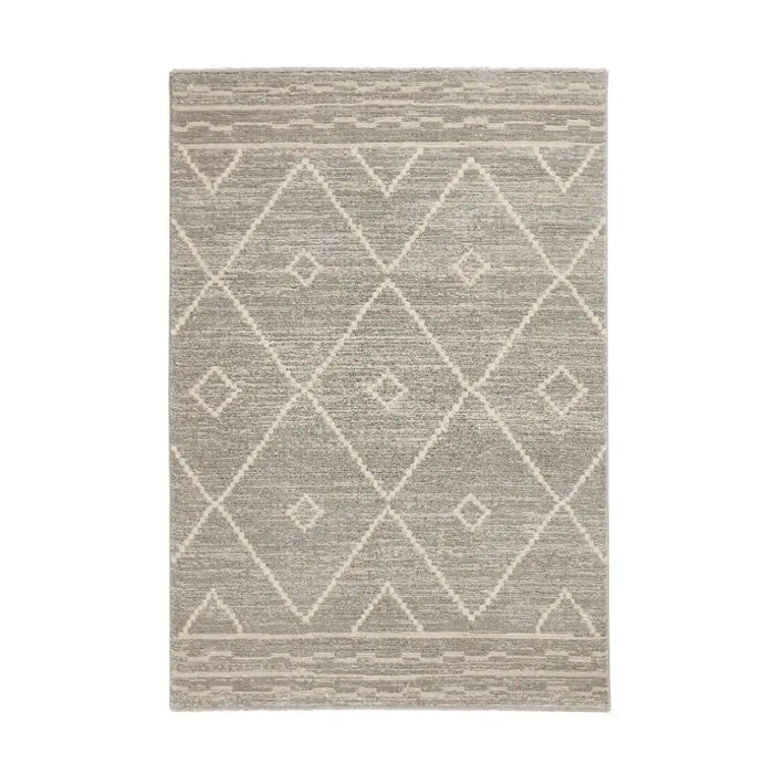 Think Rugs geneva think 62788 silver Grey Living Room Geometric Rug.