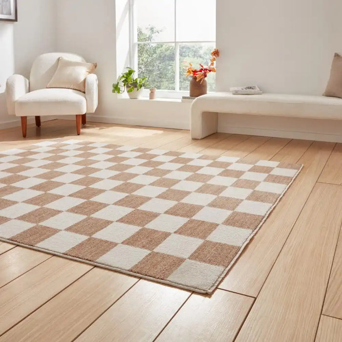 Think Rugs baltimore 66618 beige Beige, Ivory Living Room Geometric Rug.