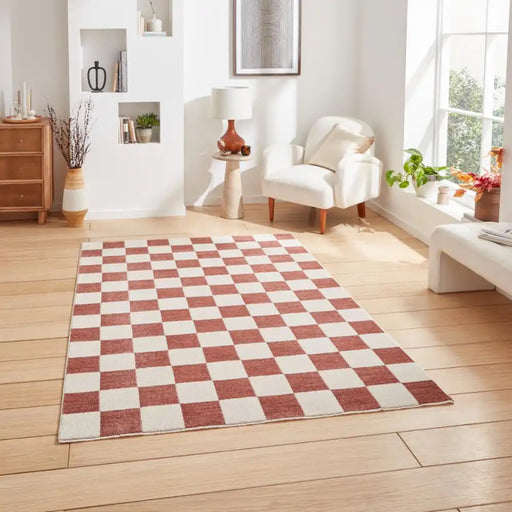 Think Rugs baltimore 66618 plum Red Living Room Geometric Rug.