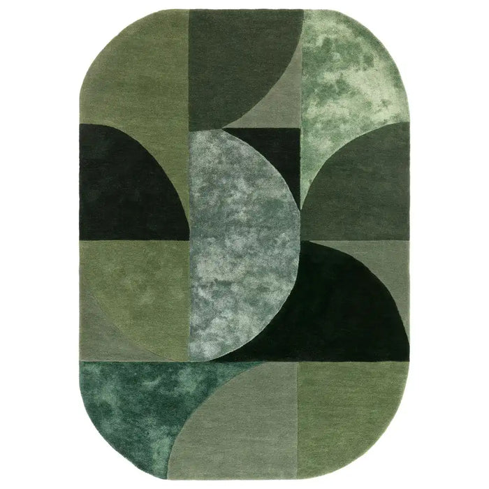 Asiatic matrix asiatic 75 oval forest Green Living Room Wool Rug.