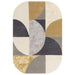 Asiatic matrix asiatic 76 oval sunset Grey, Yellow Living Room Wool Rug.