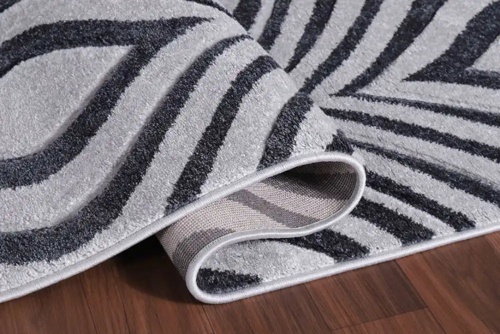 Serdim Rugs valencia 760 d grey Grey Living Room Geometric Rug.