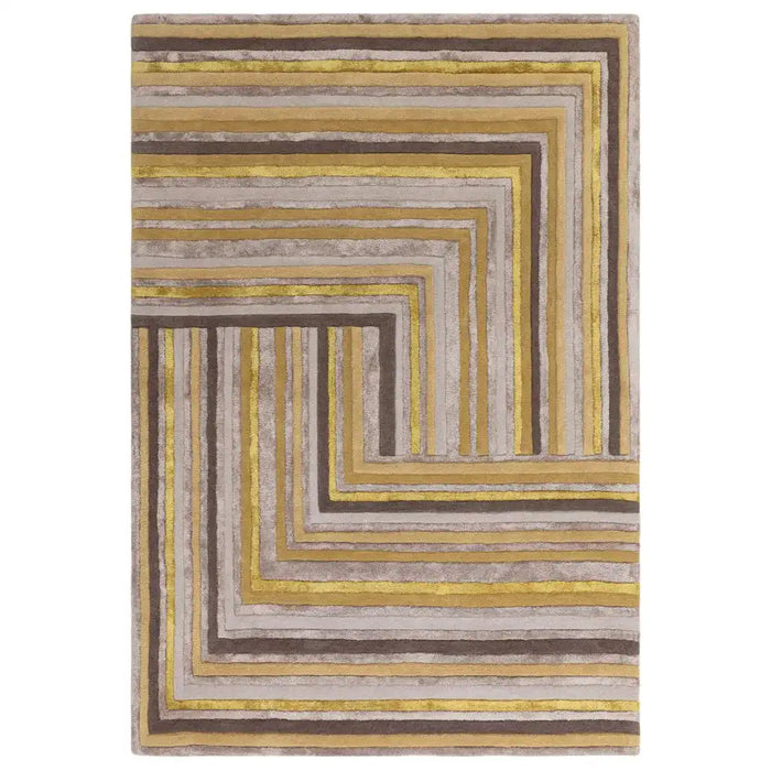 Asiatic matrix asiatic 79 network gold Yellow Living Room Wool Rug.