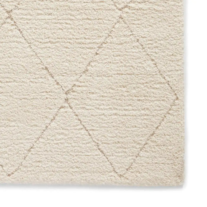 Think Rugs ideal shaggy 80260 cream Ivory Living Room Geometric Rug.