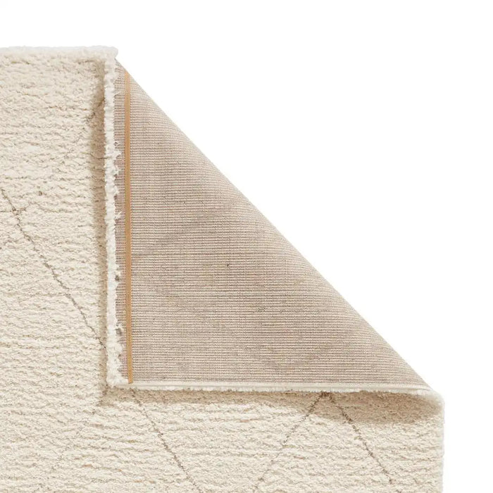 Think Rugs ideal shaggy 80260 cream Ivory Living Room Geometric Rug.