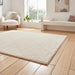 Think Rugs ideal shaggy 80260 cream Ivory Living Room Geometric Rug.