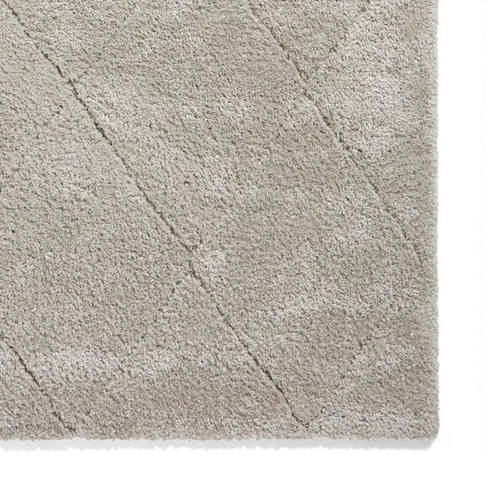 Think Rugs ideal shaggy 80260 silver Grey Living Room Geometric Rug.