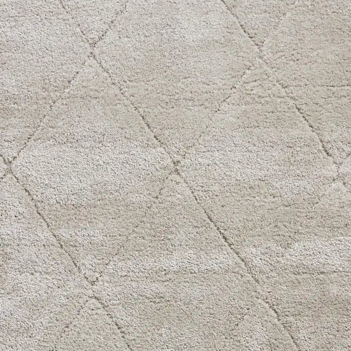 Think Rugs ideal shaggy 80260 silver Grey Living Room Geometric Rug.