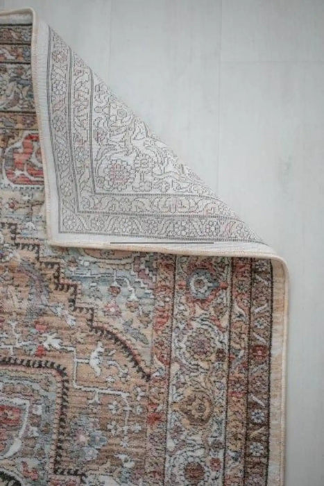 Prestige alia 842gl anthracite rose Pink Living Room  Rug.