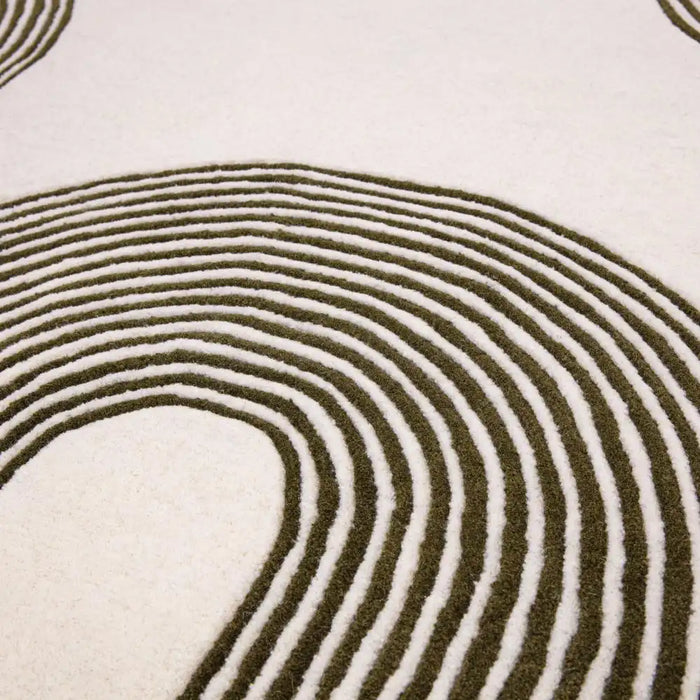 Asiatic matrix asiatic 86 arches forest Green, Ivory Living Room Wool Rug.